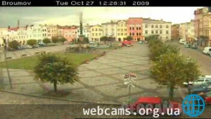 Веб-камера на площади Мира города Броумов, Чехия
