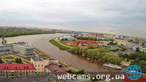 Веб-камера с видом на реки Иртыш и Омь, Омск
