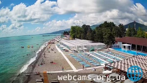 Webcam overlooking the beach club «#SCHASTYE», Lazarevskoye