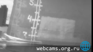 Webcam with a view of the water level scale in the Tom River, Novokuznetsk city
